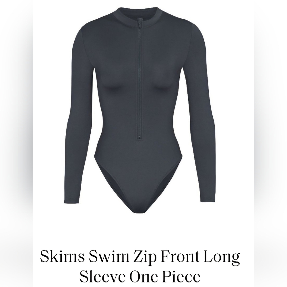 Skims Long Sleeved Swim Suit Style# SW-LSO-0150 In Almond Size 4X NWT MSRP $98